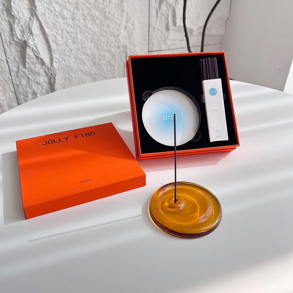 小众高级！礼盒套装！北欧家居美学室内摆件涟漪玻璃香座手工线香,淘宝优惠券,粉丝福利购,淘宝优惠卷