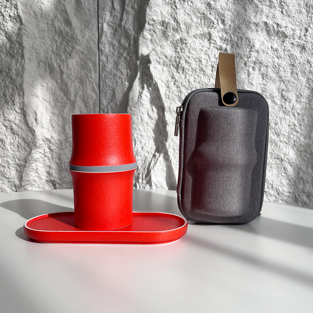 东方器韵！火与土的艺术！高温瓷土红釉茶杯便携办公旅行茶具套装,淘宝优惠券,粉丝福利购,淘宝优惠卷