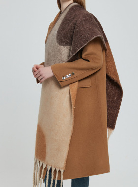 围巾Thickened Shawl Loop Yarn Coarse Whisker Jacquard Scarf