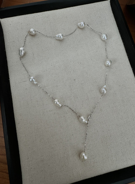 Levicki天然炫彩巴洛克珍珠项链满天星气质百搭毛衣链叠戴纯银