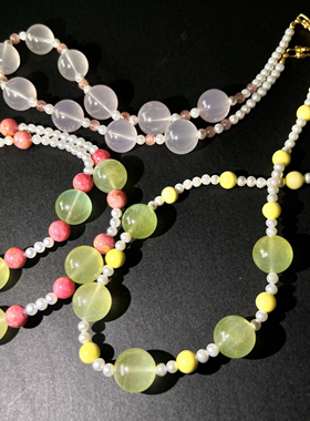 珠光宝气系列粉晶萤石蔷薇珍珠项链 仅三条 凯溪的水晶独家设计