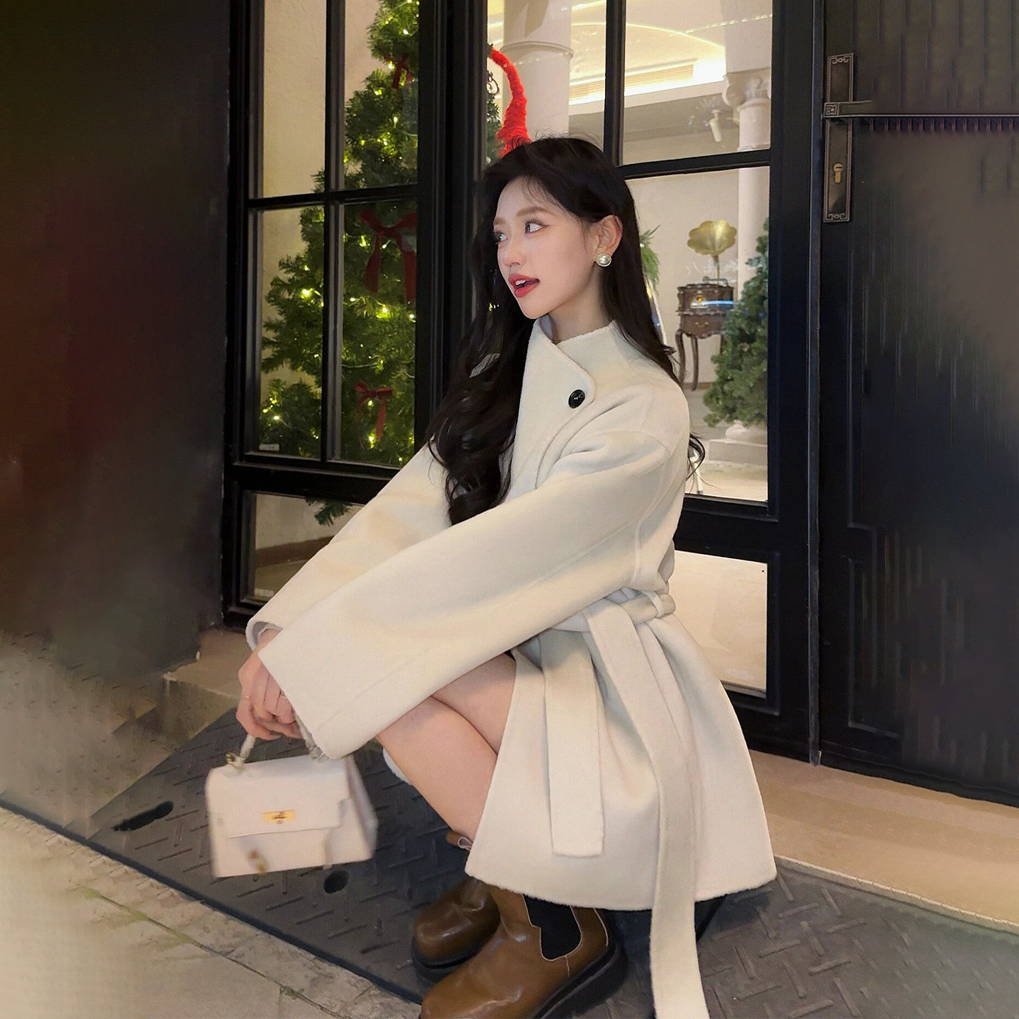 100%羊毛韩系双面呢大衣女超好看小个子高级感收腰气质羊毛呢外套,淘宝优惠券,粉丝福利购,淘宝优惠卷