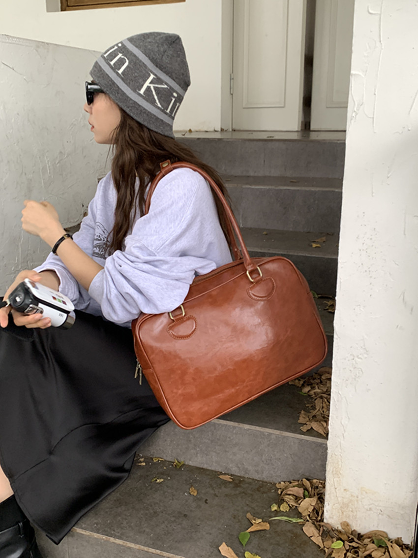 肥肥自制大容量包包女士2024新款韩国ins复古小众单肩手提托特包,淘宝优惠券,粉丝福利购,淘宝优惠卷