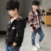 Quần áo bé trai xuân hè 2019 cho bé lớn mới phiên bản Hàn Quốc hai bên mặc áo khoác thủy triều 8-13 tuổi - Áo khoác shop quần áo trẻ em Áo khoác