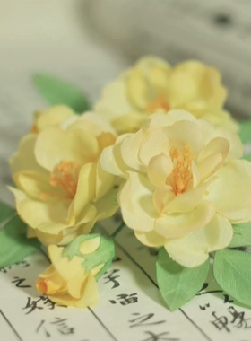 拾花纪 烫花 绢花 蔷薇花 发簪 汉服配饰 国风配饰 烫花簪