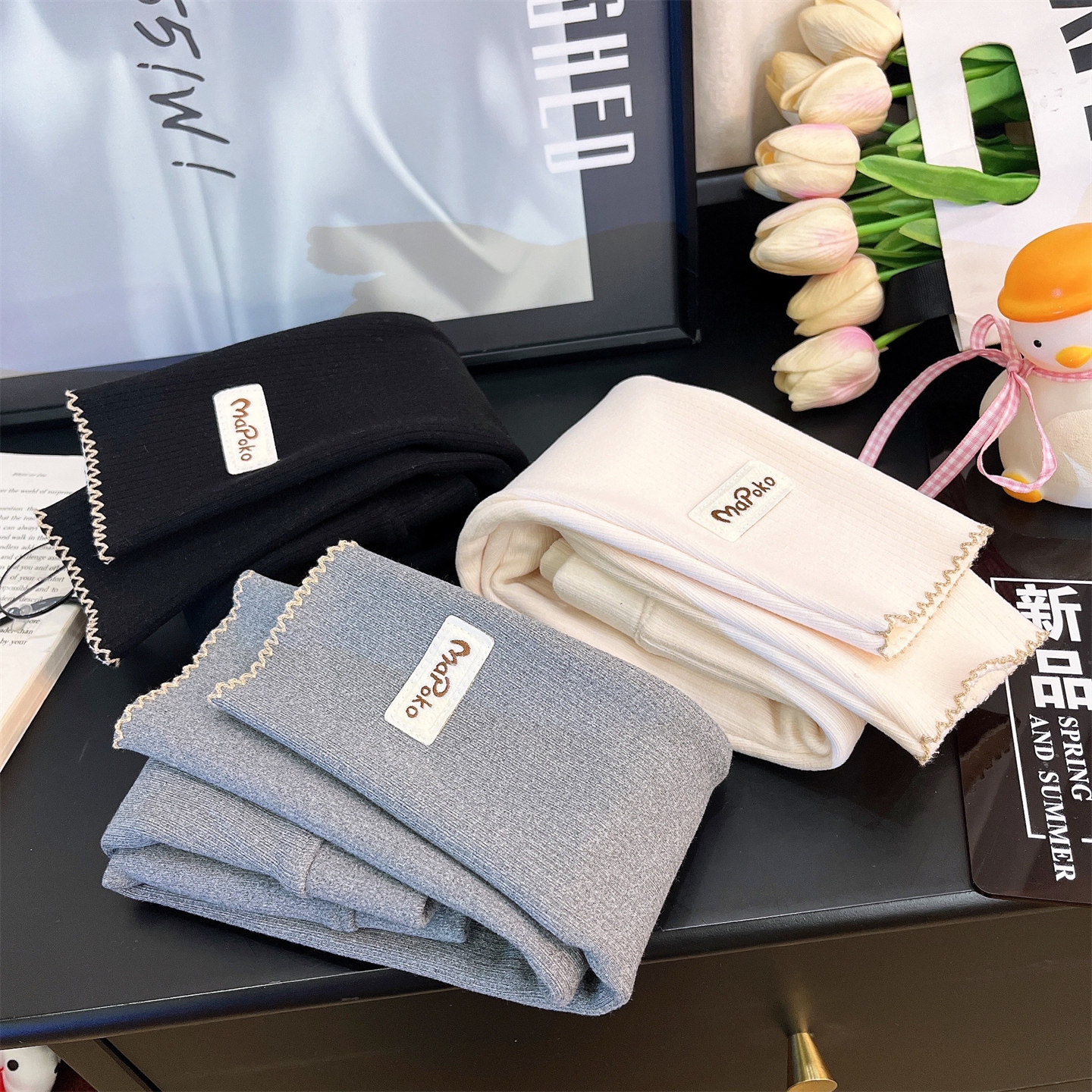 韩韩良品中大童一体绒加厚打底裤2025秋冬季新款花边字母贴标长裤,淘宝优惠券,粉丝福利购,淘宝优惠卷