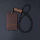 Кожаный ремешок ручной работы, картхолдер, чехол для проездного, рабочий бейджик