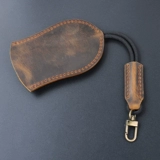 Оригинальные кожаные ключи от машины, ключница ручной работы с веревкой, воловья кожа, «сделай сам», из натуральной кожи