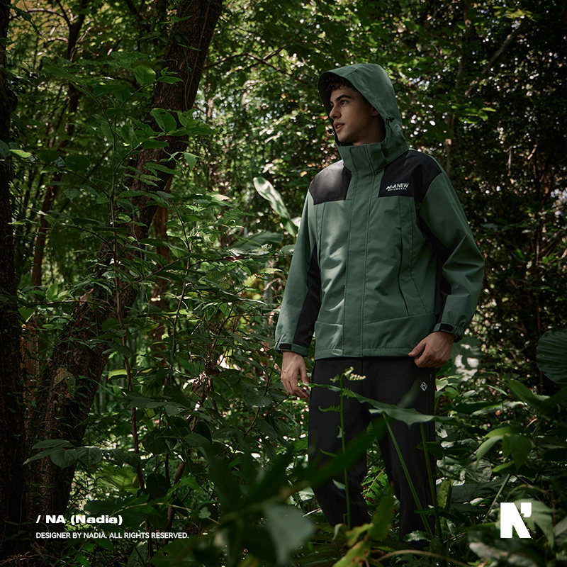 n+a纳迪亚2023秋冬新款户外冲锋衣男女情侣同款防水防风保暖外套