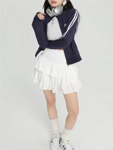 Fat mm high waist slim girl style cake skirt skirt