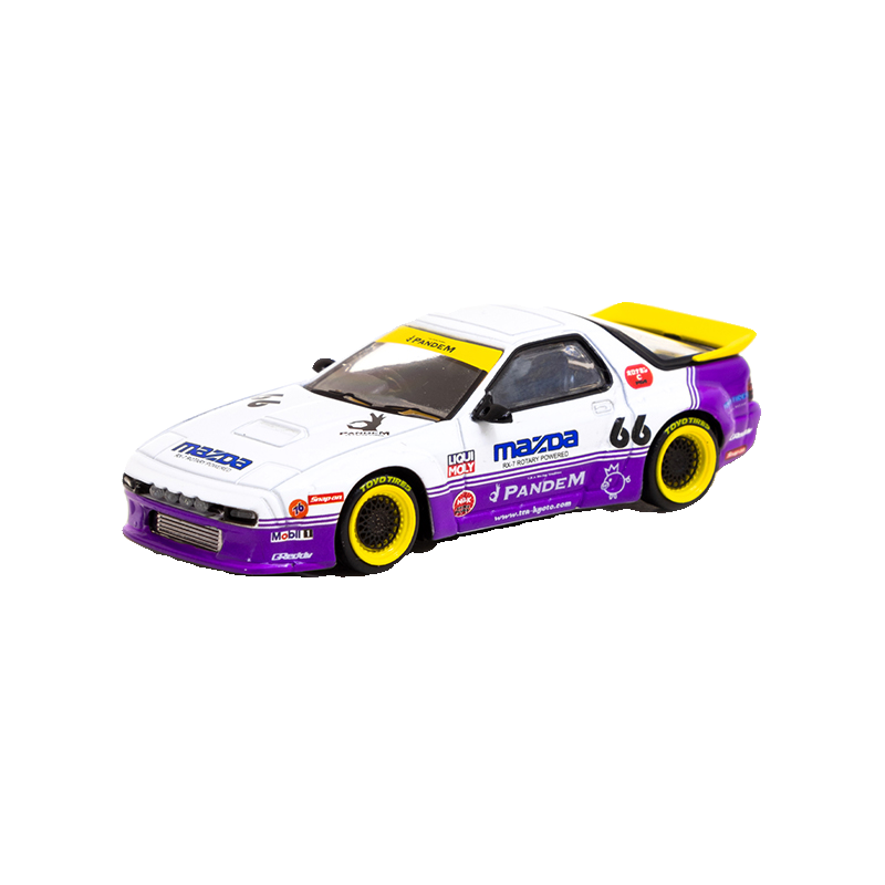 马自达RX-7火箭兔Pandem FC3S Tarmac Works TW 1:64合金汽车模型 - 图3