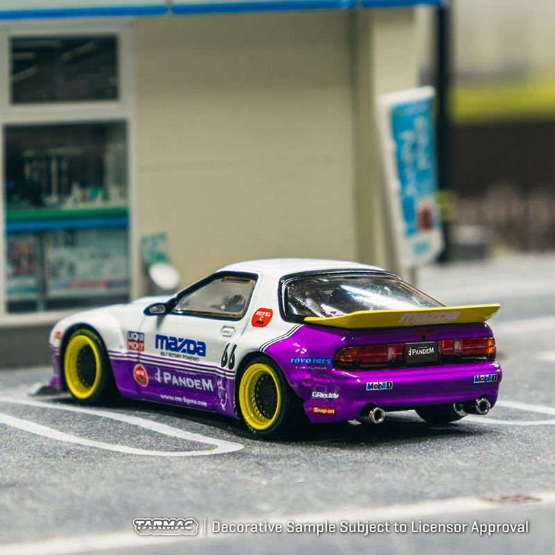 马自达RX-7火箭兔Pandem FC3S Tarmac Works TW 1:64合金汽车模型 - 图2