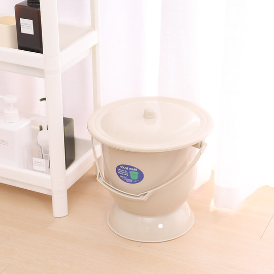 Spucknapfglas Urintopf Erwachsener Nachttopf Verdickter tragbarer Urineimer mit Deckel für den Heimgebrauch für das Schlafzimmer schwangerer Frauen mit hohen Füßen