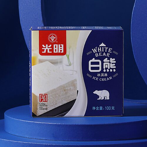 【5盒】光明白雪白熊中冰砖雪糕香草味椰子味牛奶冰淇淋冷饮盒装 - 图2