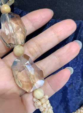 水晶项链长款毛衣链 手工编  清库存 俏立