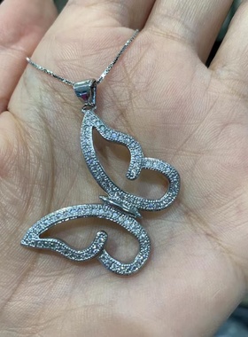 蝴蝶吊坠清仓处理铜合金镶锆石价格不包括项链包邮