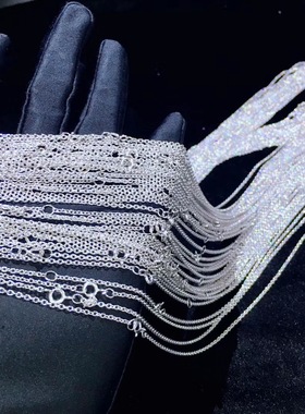 diy长款纯银链条吊坠