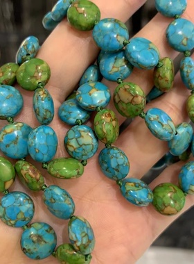 染色松石项链长款毛衣链出口国外订单样品只有１条售完无补