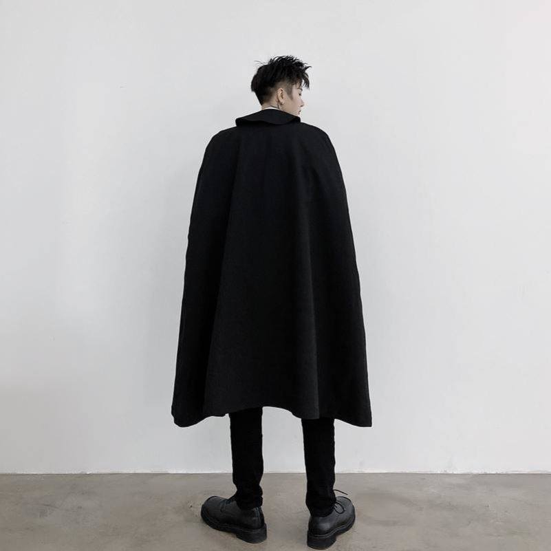 秋装山本风暗黑系宽松无袖男士斗篷 慕苑风衣