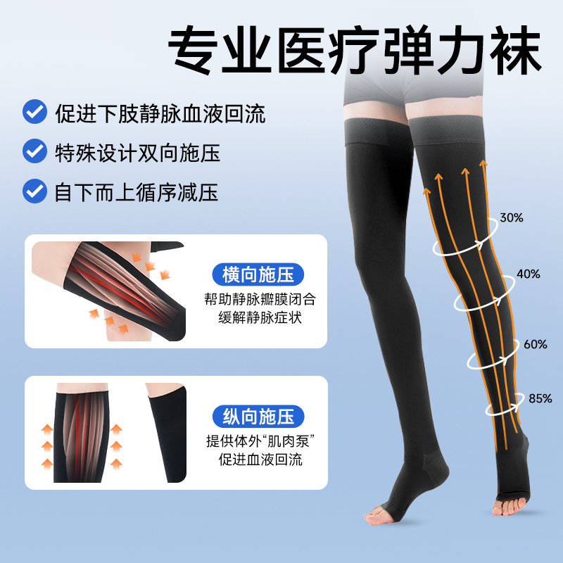 振德静脉曲张袜医疗治疗型静脉扩张弹力袜孕妇血栓压力术后护腿袜