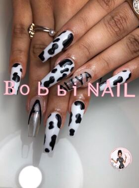 Bobbi Nails 手工制作奶牛系斑点系列欧美大蜜穿戴甲片