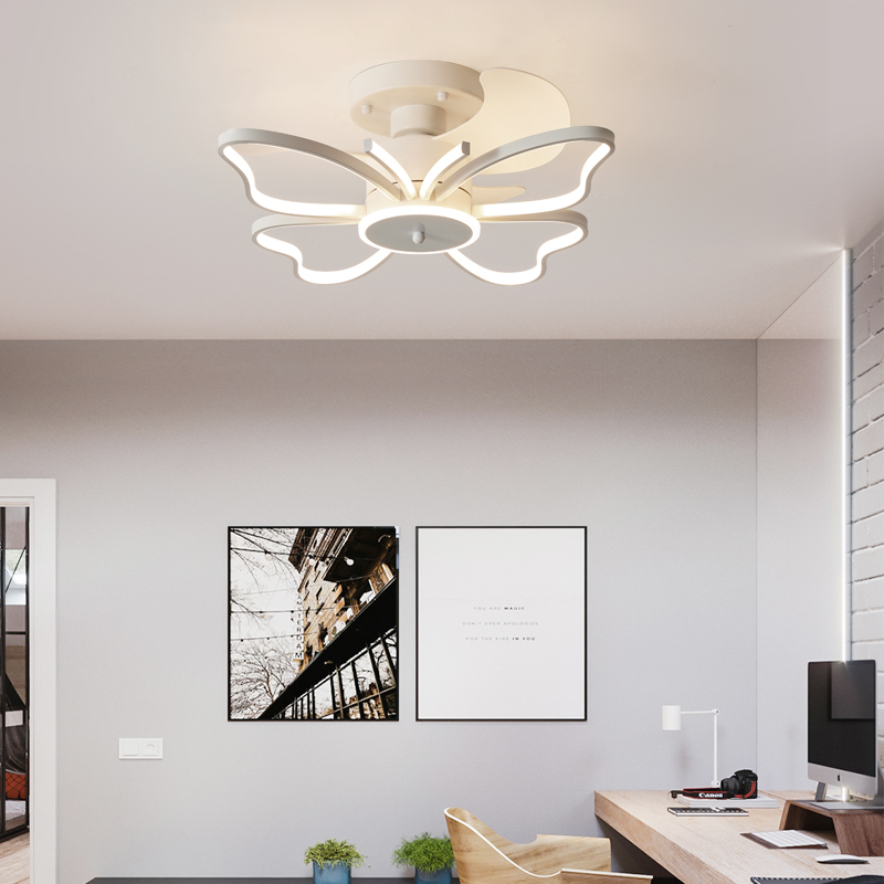 现代简约风扇灯卧室创意智能吸顶灯具2025新款家用餐厅北欧电扇灯 - 图3