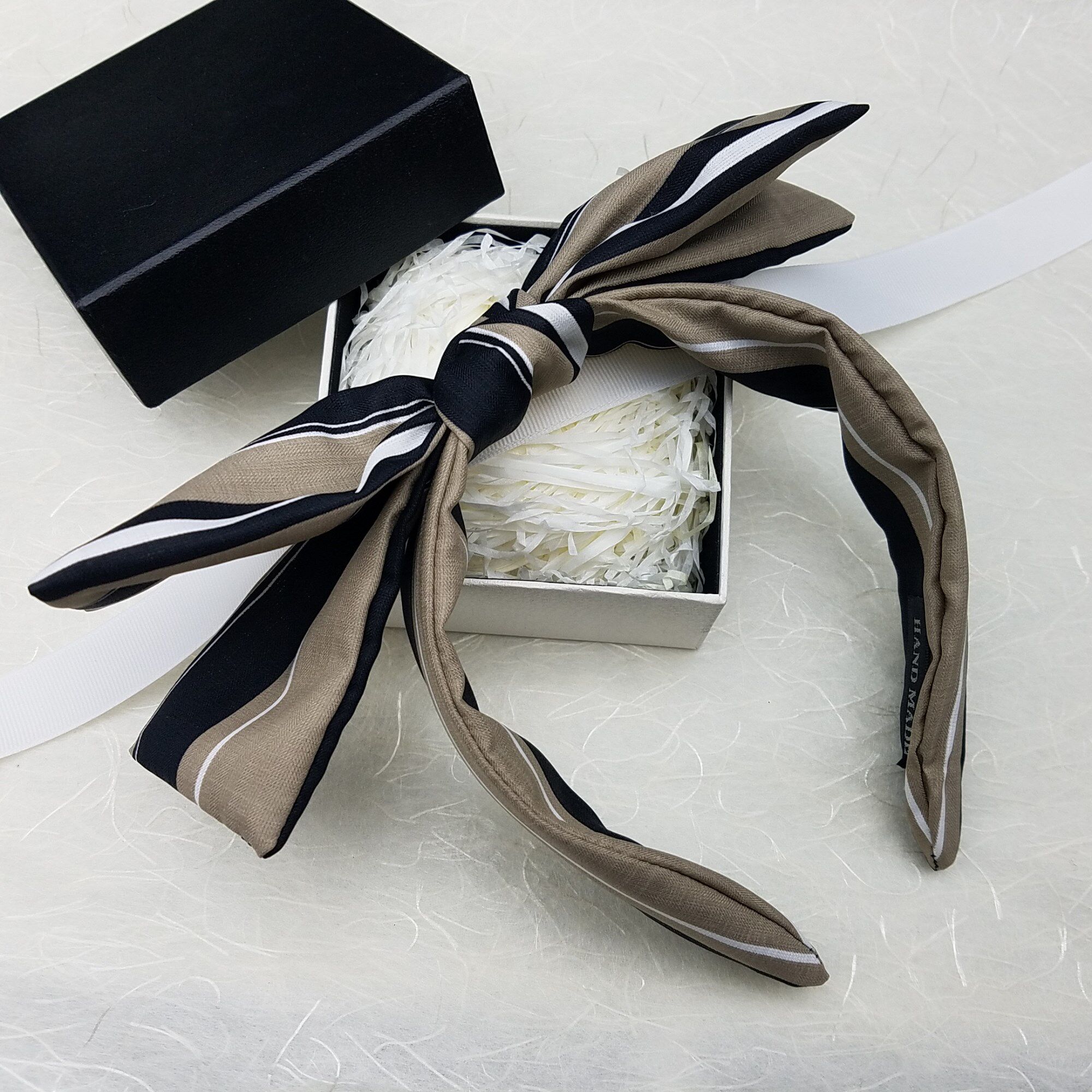 成人发夹精品发卡韩国发饰品发箍超大蝴蝶结头箍条纹布艺优雅头饰