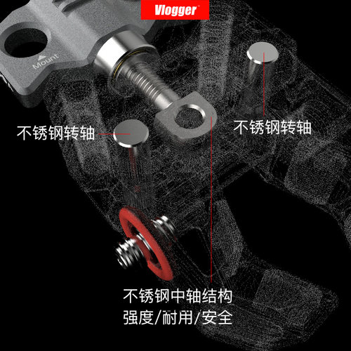 战术蟹钳微单反相机摄影云台铝合金C型大力夹摄影魔术手脚架扩展 - 图1