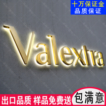 Titanium gold stainless steel back luminous character set made LED billboard to make outdoor logo door head luminous character sign