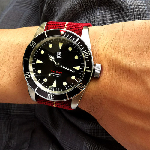 新颜色进化版Lugran弹性尼龙NATO降落伞表带20/21/22潜水复古表带 - 图0