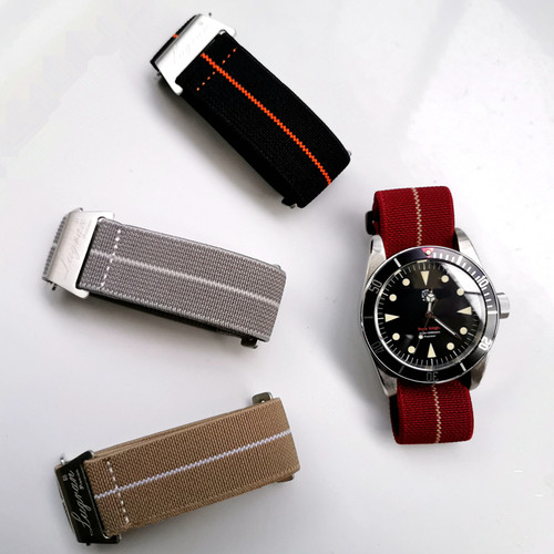 新颜色进化版Lugran弹性尼龙NATO降落伞表带20/21/22潜水复古表带 - 图1