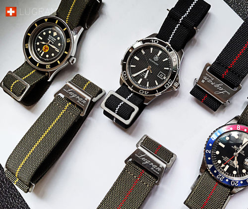 进化版Lugran弹性尼龙NATO降落伞表带20/21/22mm潜水复古细手柔软 - 图1