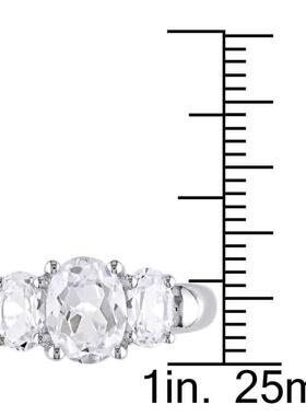 Amour戒指/指环银白色3 1 2 CT TGW椭圆形Cut Created