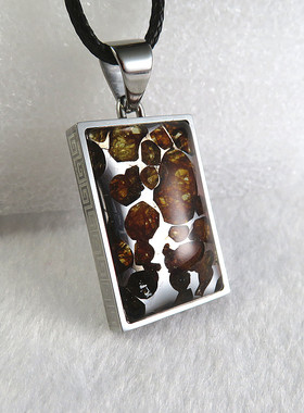 肯尼亚sericho镶嵌吊坠橄榄陨石