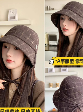 秋冬防风护耳显脸小渔夫帽女款