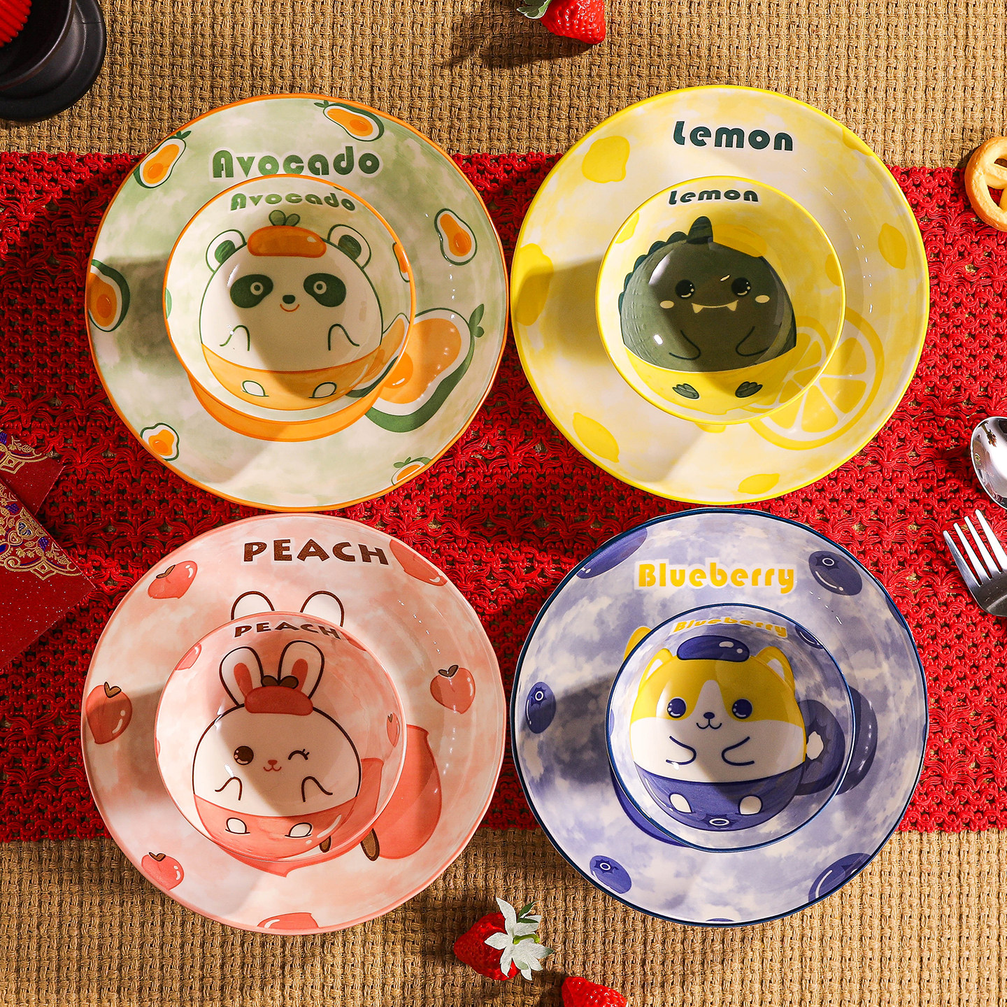 高颜值陶瓷盘餐具碗盘饺子盘饭盘菜盘子家用宿舍公寓女生个性瓷盘,淘宝优惠券,粉丝福利购,淘宝优惠卷