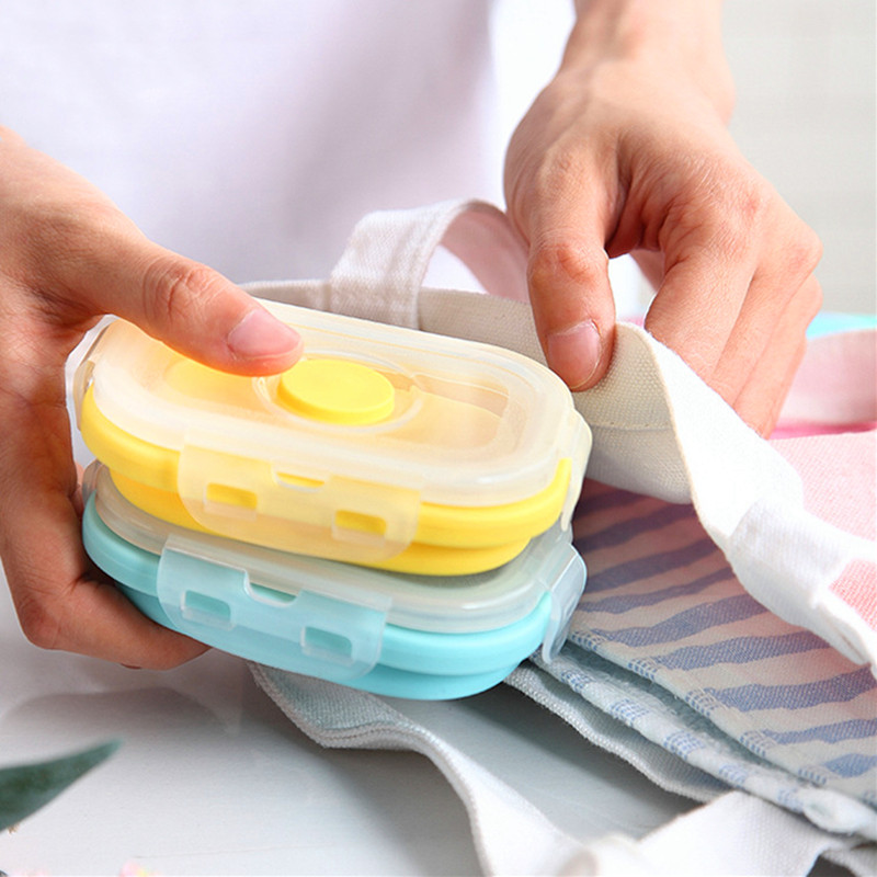 硅胶折叠婴儿辅食盒密封保鲜冷冻微波加热便携外带耐摔食品级四个,淘宝优惠券,粉丝福利购,淘宝优惠卷