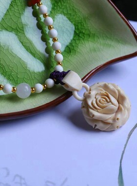 小众猛犸象牙手工雕刻仙气吊坠