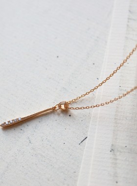 日系复古精致水滴项链银镀金