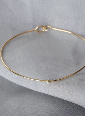 特 日系A家同款复古轻奢小众设计感手镯手环925银镀金镂空手链女