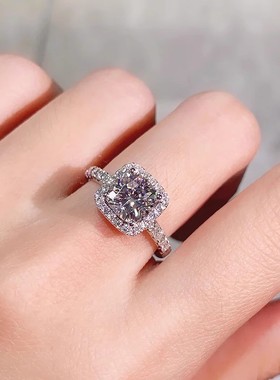 小方糖戒指莫桑石钻戒女