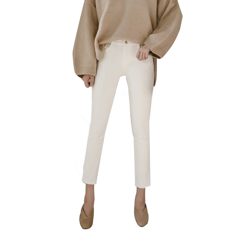 韩国八分小个子夏季新款高腰牛仔裤 媛纪女装牛仔裤