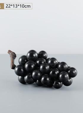 现代简约灰黑白色大理石葡萄摆件样板房售楼处客厅设计师软装摆设