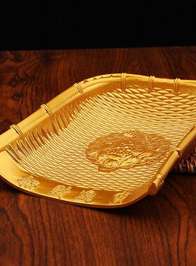 金簸箕米筛五谷丰登金属工艺品摆件乔迁客厅装饰品黄铜簸箕