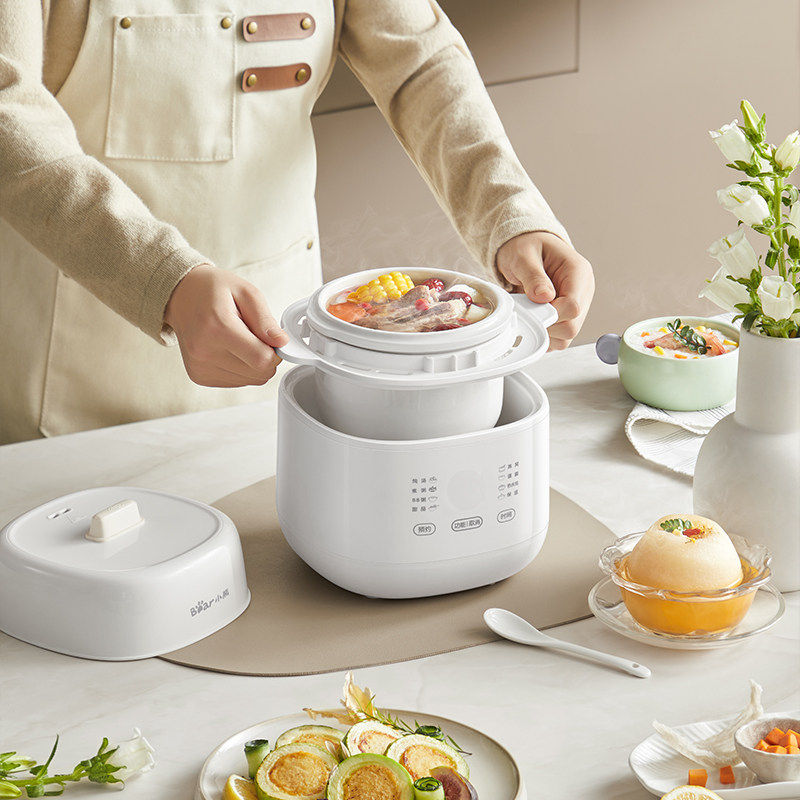 小熊电炖锅炖盅隔水炖家用婴儿辅食煮粥锅燕窝陶瓷煲汤炖汤E10N1,淘宝优惠券,粉丝福利购,淘宝优惠卷