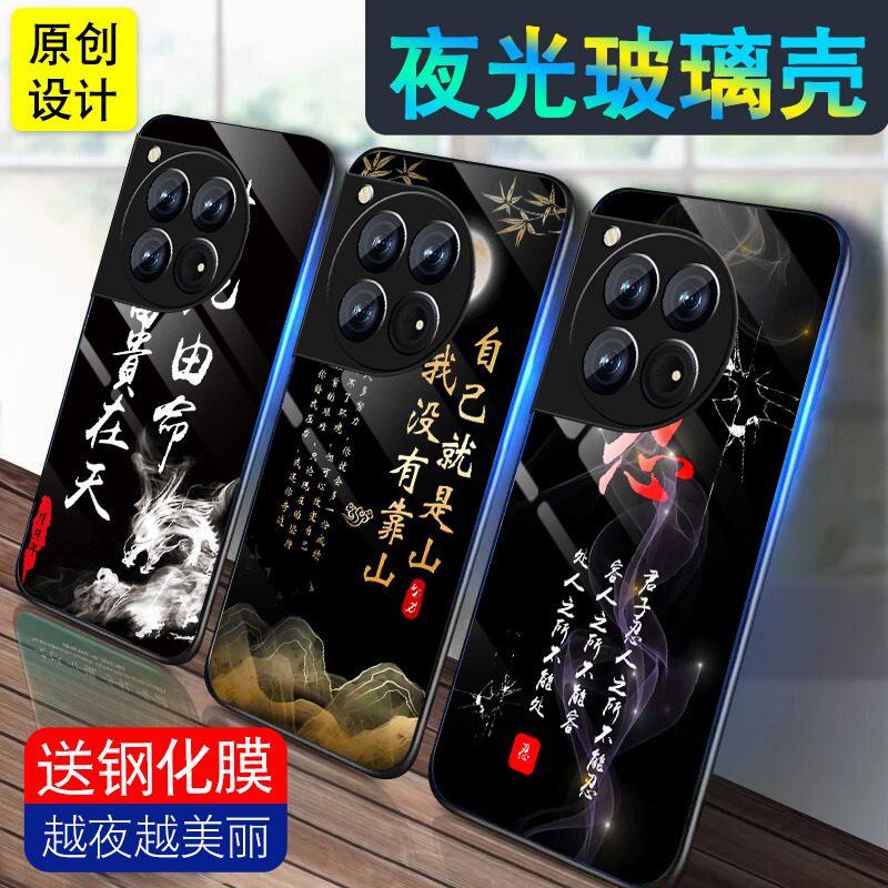 碎银几两适用于1+ACE3手机壳新款一加ace3夜光玻璃男oneplus保护防摔套5g全包镜头软硅胶个性高级潮牌薄外壳 - 图0