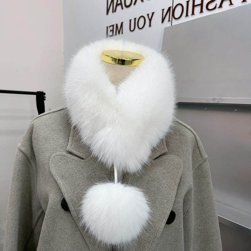 狐狸毛围巾女冬季加厚双面韩版百搭气质护颈围脖仿皮草毛绒毛领子,淘宝优惠券,粉丝福利购,淘宝优惠卷