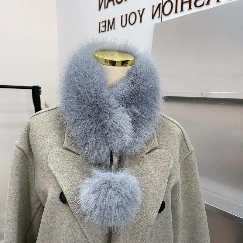 狐狸毛围巾女冬季加厚双面韩版百搭气质护颈围脖仿皮草毛绒毛领子,淘宝优惠券,粉丝福利购,淘宝优惠卷