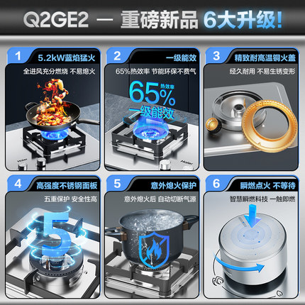 海尔不锈钢猛火燃气灶煤气灶双灶