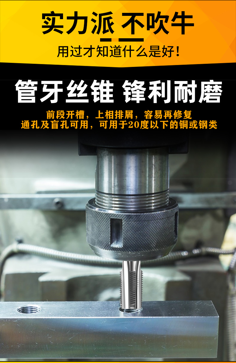 英制管螺纹丝锥G 1/8 1/4 1/2 3/4 水管牙丝攻2分3分4分6分1寸2寸